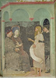 Keresztelő János szidja Heródest és Heródiást házasságtörésükért, 1435