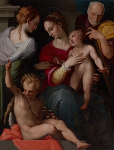 Szent Család Szent Katalin misztikus házasságával alkotó: Tommaso d’Antonio Manzuoli, called Maso da San Friano