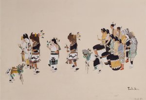 Buffalo Dance Chorus, 1930-39 körül (tempera a fedélzeten)