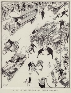 Csendes délután a Fifth Avenue-n, New York (litho)