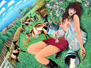 Mae Rose-Cottage erotikus fantáziáiról ábrándozik, 2005 (akril a panelen)