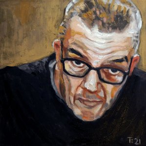 Szemüveges férfi című festmény alkotó: Tore Bahnson