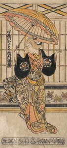 A színész Ichimura Uzaemon VIII 1699-1762, mint napernyős nő. alkotó: Torii Kiyomasu I