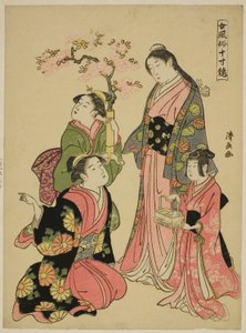 Egy nemes fiatal hölgy, a "Női modor tükre (Onna fuzoku masu kagami)" sorozatból alkotó: Torii Kiyonaga