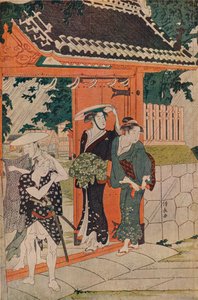 Hirtelen zápor a Mimeguri Inari szentélyben, 1787 alkotó: Torii Kiyonaga