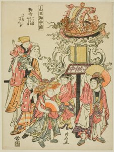 A Kojimachi által szponzorált lámpás a "Sanno kegyhely ünnepe (Sanno gosairei)" sorozatból. alkotó: Torii Kiyonaga