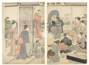 Buli a Komeikan teaházban alkotó: Torii Kiyonaga