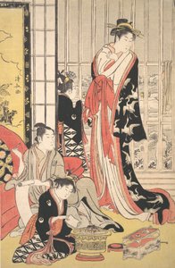 Belső jelenet, kb. 1788. alkotó: Torii Kiyonaga