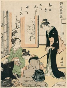 Anyós ugratja a menyasszonyt, a "Humoros versek gyűjteménye (Haifu yanagidaru)" sorozatból alkotó: Torii Kiyonaga