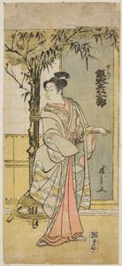"Edo Murasaki, aki szolgálata közben halt meg" perforálva Ichimura, 1779 alkotó: Torii Kiyonaga
