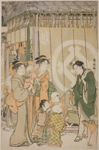 Az Echigoya az újév napján alkotó: Torii Kiyonaga