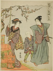 Az első hónap (Mutsuki), a "Divatos tizenkét évszak (Furyu juni kiko)" sorozatból alkotó: Torii Kiyonaga
