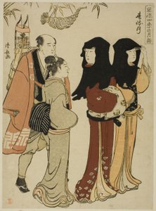 A tizenkettedik hónap (Harumachizuki), a "Divatos havi látogatások szent helyekre a négy évszakban (Furyu shiki no tsuki mód)" sorozatból. alkotó: Torii Kiyonaga