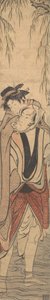 Két szerelmes átkel a folyón, 18. század vége. alkotó: Torii Kiyonaga