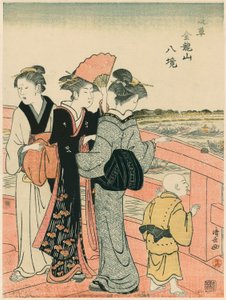 A Vízfesztivál megtekintése az Azuma hídról, a "Kinryuzan templom nyolc körzete Asakusában (Asakusa Kinruzan hakkei)" sorozatból alkotó: Torii Kiyonaga