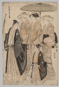 A Yoshiwara és a kísérők asszonya, 1752-1815. alkotó: Torii Kiyonaga