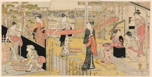 Női ruhamosás alkotó: Torii Kiyonaga
