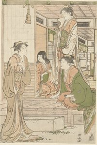 Yoshitsune szerenát ad Joruri hime. alkotó: Torii Kiyonaga