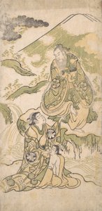 Jelenet egy drámából, kb. 1749. alkotó: Torii Kiyonobu I