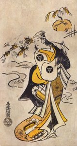 Fiatal japán nő kimonóban alkotó: Torii Kiyonobu I