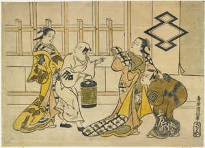 Ichikawa Danju _ Ro_ Jó, Fujimura Solder Yu _ Jó, Katsuyama Matagoro _ és Sanogawa Mangiku, 1719 alkotó: Torii Kiyonobu I Torii Kiyonobu I
