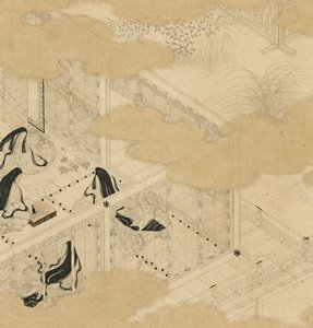 Albumok jelenetekből a Genji meséjéből, Genji monogatari gajo, 17. század eleje. alkotó: Tosa Mitsunori