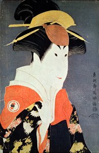 A kabuki színész, Segawa Tomisaburo II feje és válla Yadorigiként, Ogishi Kurando feleségében, 1794-ben (színes fatömbnyomat) alkotó: Toshusai Sharaku