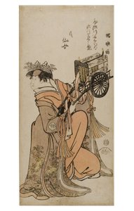 Kabuki színész, Segwa Kikunojo III női szerepben (onnagata), 1794-1795 körül (falap papíron)