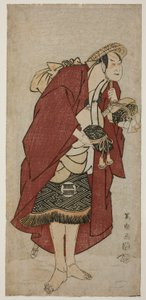 A színész Sakata Hangoro III mint a vőlegény Abumizuri no Iwazo a Koriyamában, valójában Kurisaka Taro Tomonori alkotó: Toshusai Sharaku