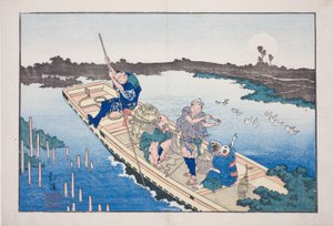 Komp átkel a Sumida folyón, a "Három főváros barátai (Santo no tomoe)" albumról alkotó: Totoya Hokkei