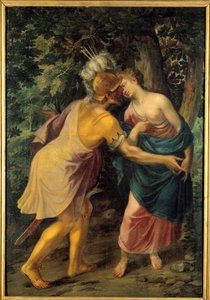 Egy harcos búcsúja a királynőtől vagy „Hyanthe (Hyante), akit Francus köszönt” vagy „Tancrede és Herminie” – Mindenszentek Dubreuil festménye (1561-1602)