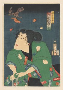Kawarazaki Gojûrô mint Matsuwaka Yoheiji alkotó: Toyohara Kunichika