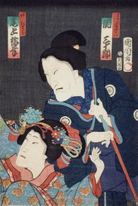 Onoe Baikō Benizara húgaként és Seki Sanjūrō Kataomoi anyaként az Ichiban Norime Iki no Sashimono című darabban alkotó: Toyohara Kunichika