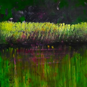 Marsh- Nocturne, 2017 (olaj, panel) alkotó: Tracy Lambros