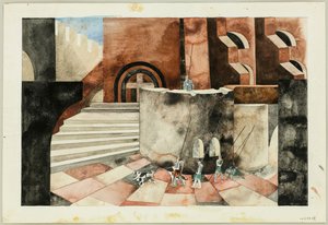 Friedrich Hebbel Tragedy Die Nibelungen színpadi terve, 1934 körül. alkotó: Traugott Müller