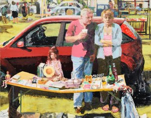 Autóbőrönd kiárusítás, 2011 (olaj, tábla)