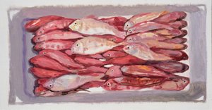 Fish crate 4 (Billingsgate, London), 2016 (olaj, karton) alkotó: Trevor Burgess