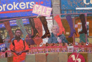 Cipőbódé (Deptford, London), 2013 (olaj, tábla) alkotó: Trevor Burgess