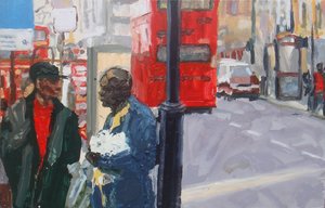 Utcai beszélgetés, 2008 (olaj, tábla) alkotó: Trevor Burgess