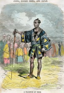 Yeddo Edo rendőre, Japán, 1880 alkotó: Trichon