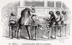 Orsókon dolgozó gyerekek Londonban, Paddy és társai, a „Le Musée des Familles”-ből, 1848 alkotó: Trichon