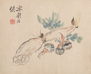 Lótuszgyökér és az Adders Tongue. alkotó: Tsubaki Chinzan