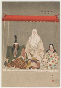 Ikaru Kazuki (színes fametszet) alkotó: Tsukioka Kogyo