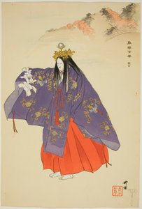 Tatsuta, a "One Hundred No Dramas (Nogaku hyakuban)" sorozatból. alkotó: Tsukioka Kogyo