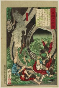 A nagy Tamichi tábornok szelleme (Daishogun Tamichi no rei), a "Híres japán tábornokok tükre (Dai Nihon meisho kagami)" sorozatból. alkotó: Tsukioka Yoshitoshi