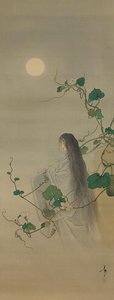 Az elhunyt Yugao szelleme a holdvirágszőlőben..., kb. 1892. alkotó: Tsukioka Yoshitoshi