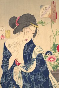 Ébredés: Egy lány a Koka-korszakból 1844-1848, 1888. alkotó: Tsukioka Yoshitoshi