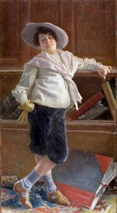 Egy mosolygós kisfiú portréja tengerész öltönyben Tullio Salvatore Quinzio festménye (1858-1918) Méret: 80x100 cm Genes, Galleria d