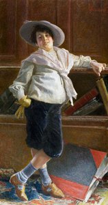 Fiatal férfi portréja, Tullio Salvatore Quinzio (1858-1918) festménye, olaj, vászon, 80x100 cm alkotó: Tullio Salvatore Quinzio