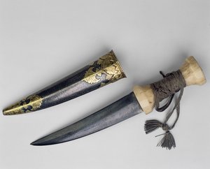 Nagy tőr és hüvely, valószínűleg Haider Ali (1722-82) Mysore szultáné (damaszkuszi vas)